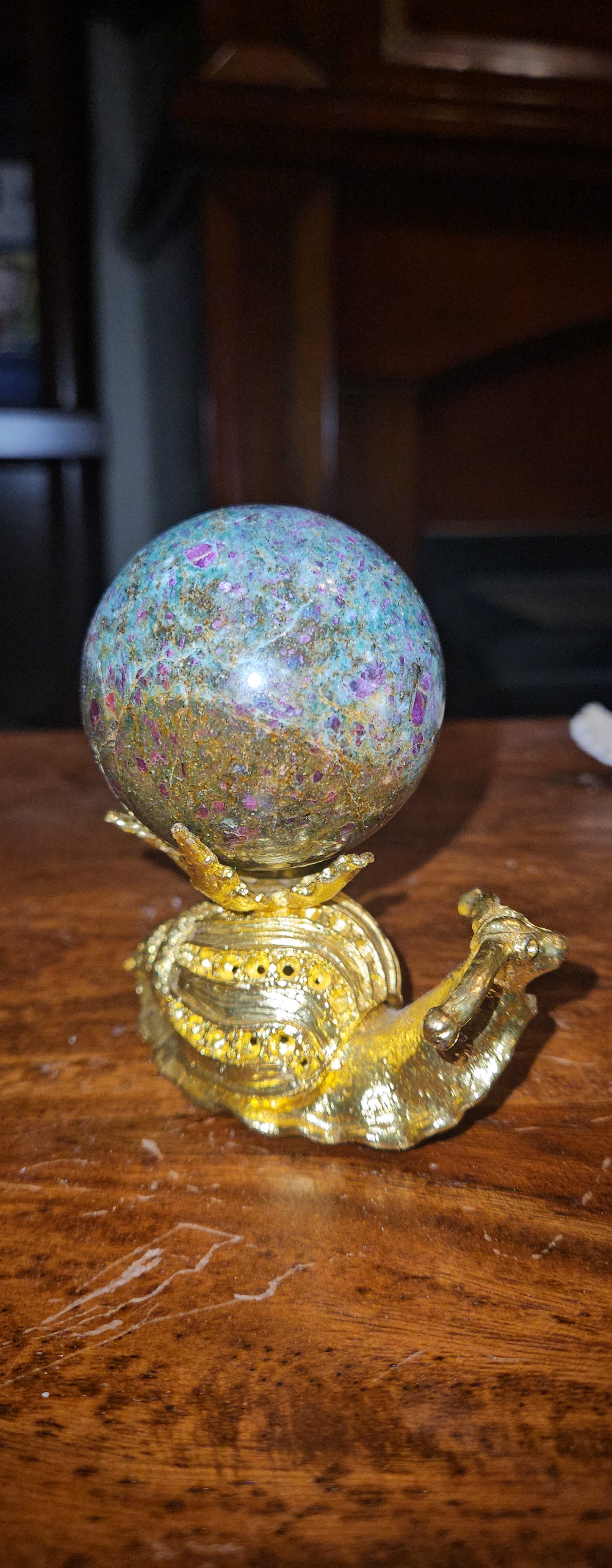Ruby Zoisite Sphere (UV Reactive)