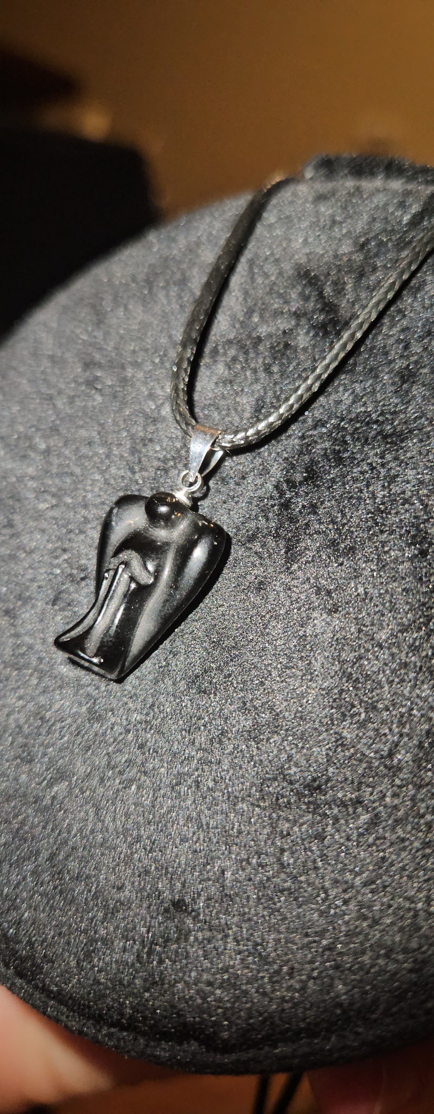 Obsidian Angel Necklace