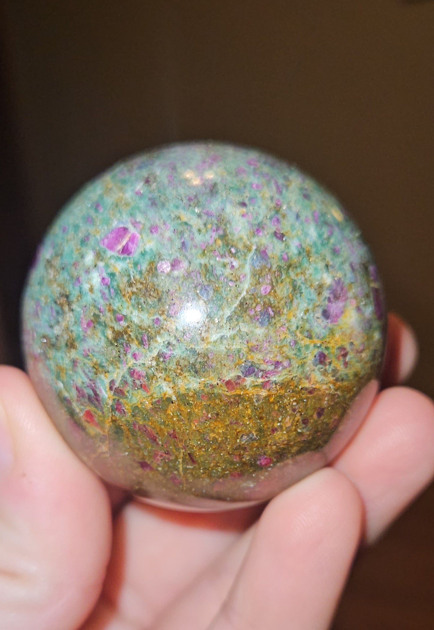 Ruby Zoisite Sphere (UV Reactive)