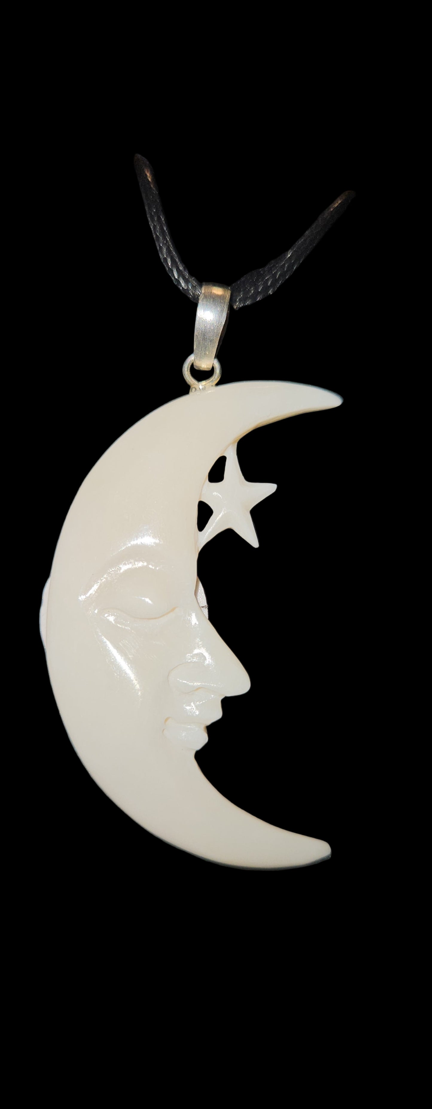 Crescent Moon (Carved Cow Bone)