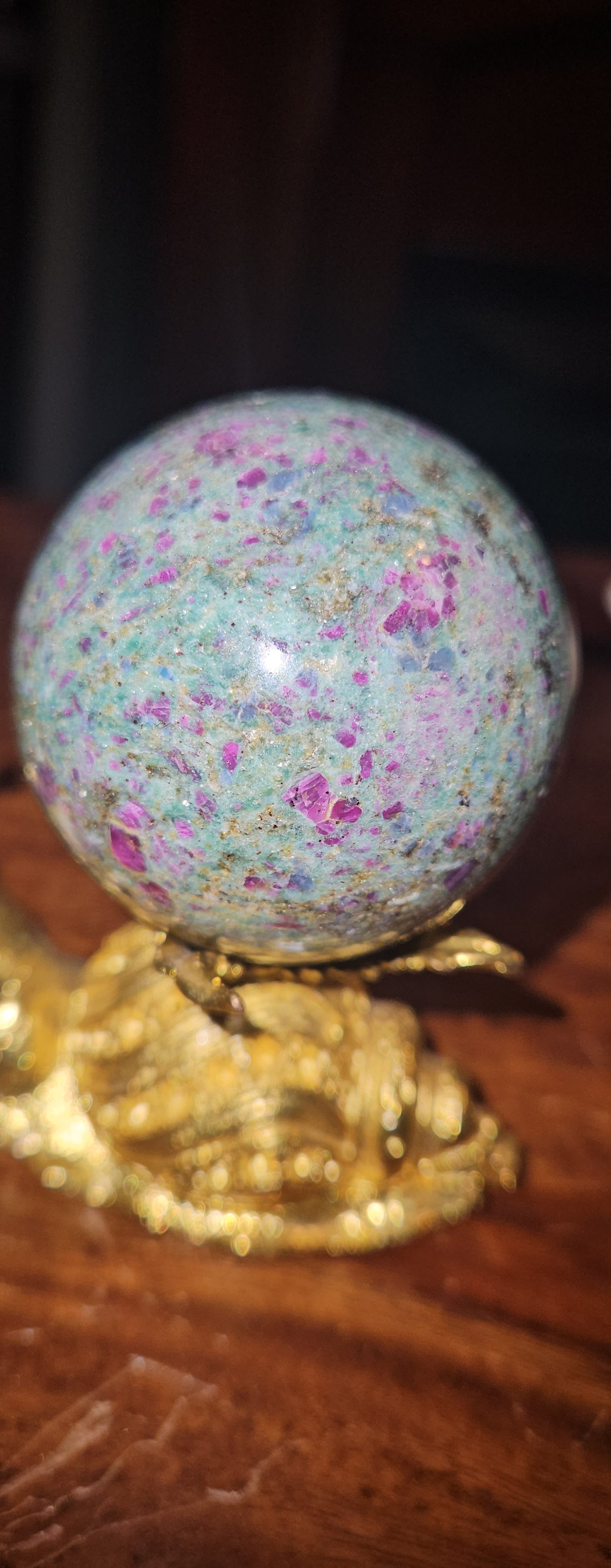 Ruby Zoisite Sphere (UV Reactive)
