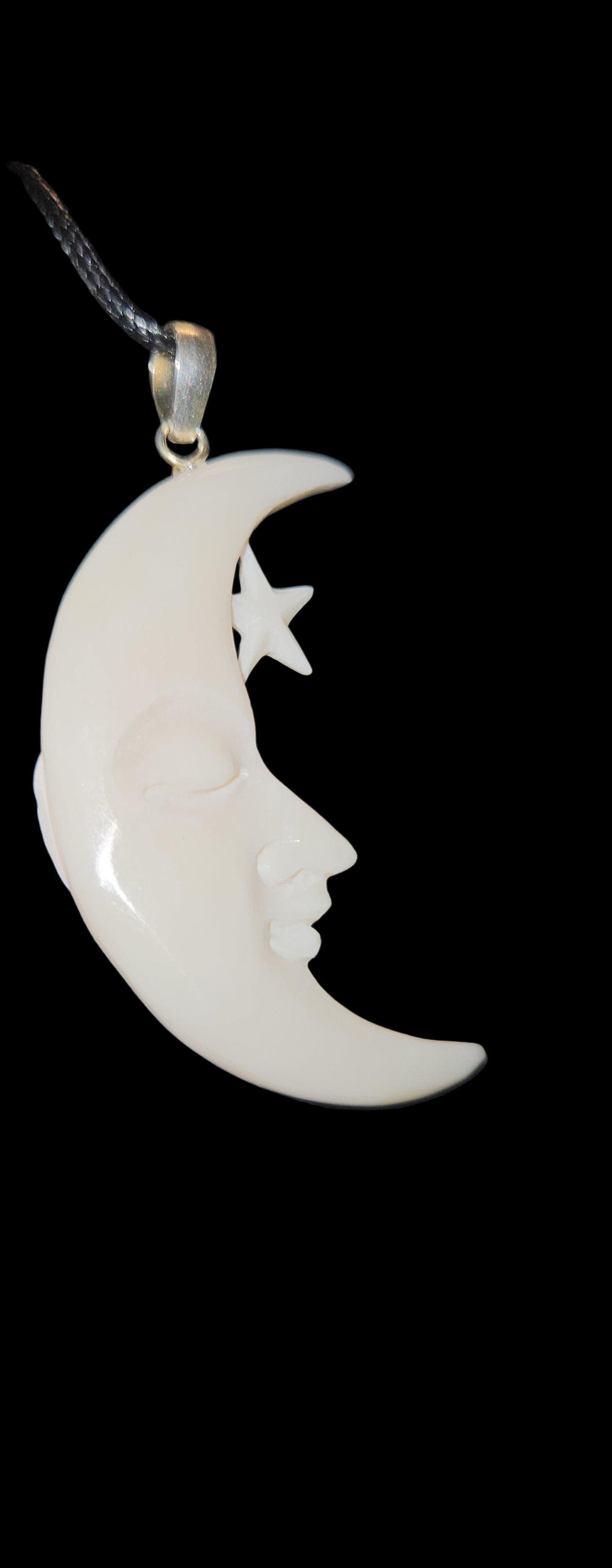Crescent Moon (Carved Cow Bone)