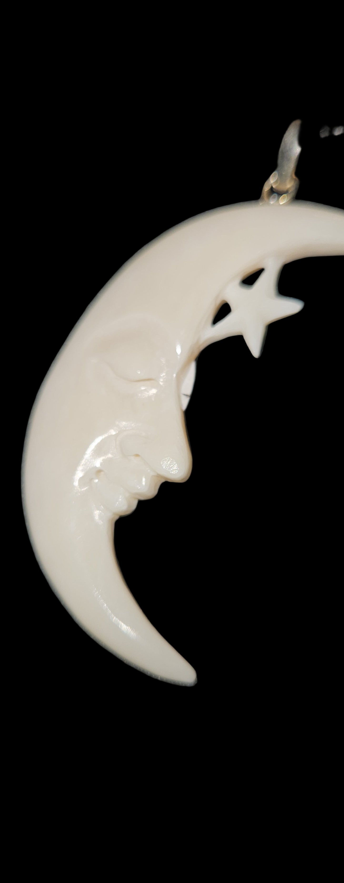 Crescent Moon (Carved Cow Bone)