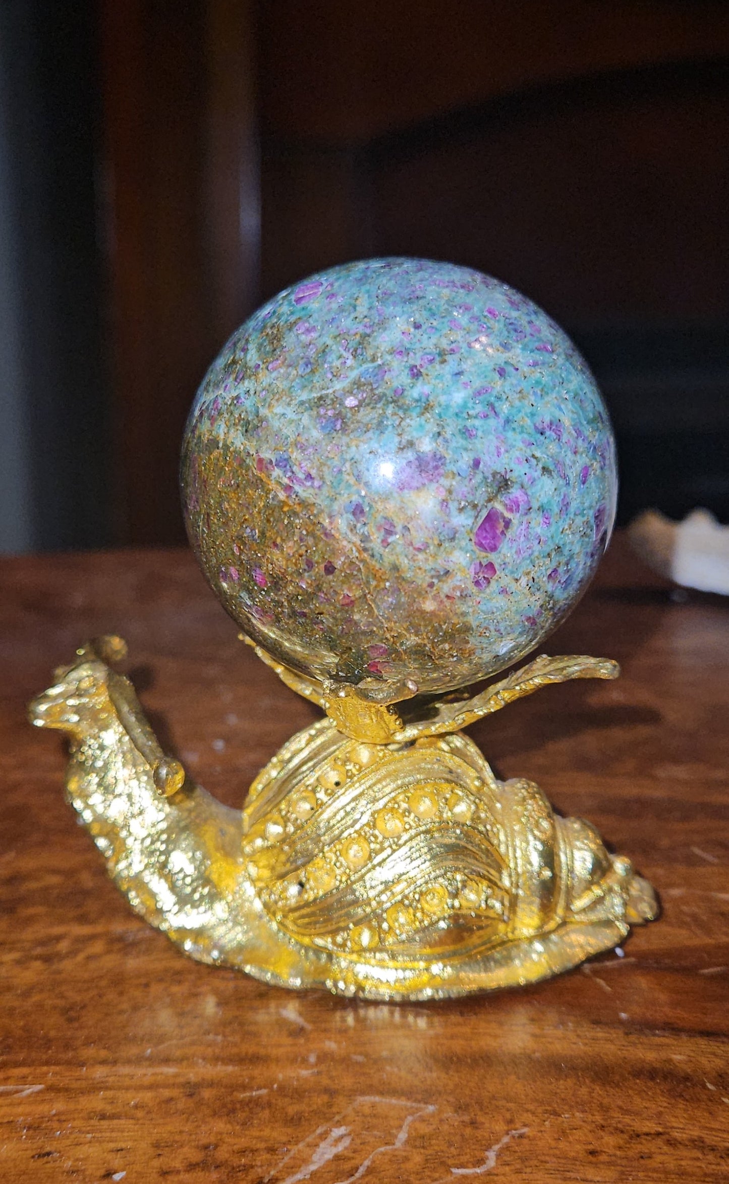 Ruby Zoisite Sphere (UV Reactive)