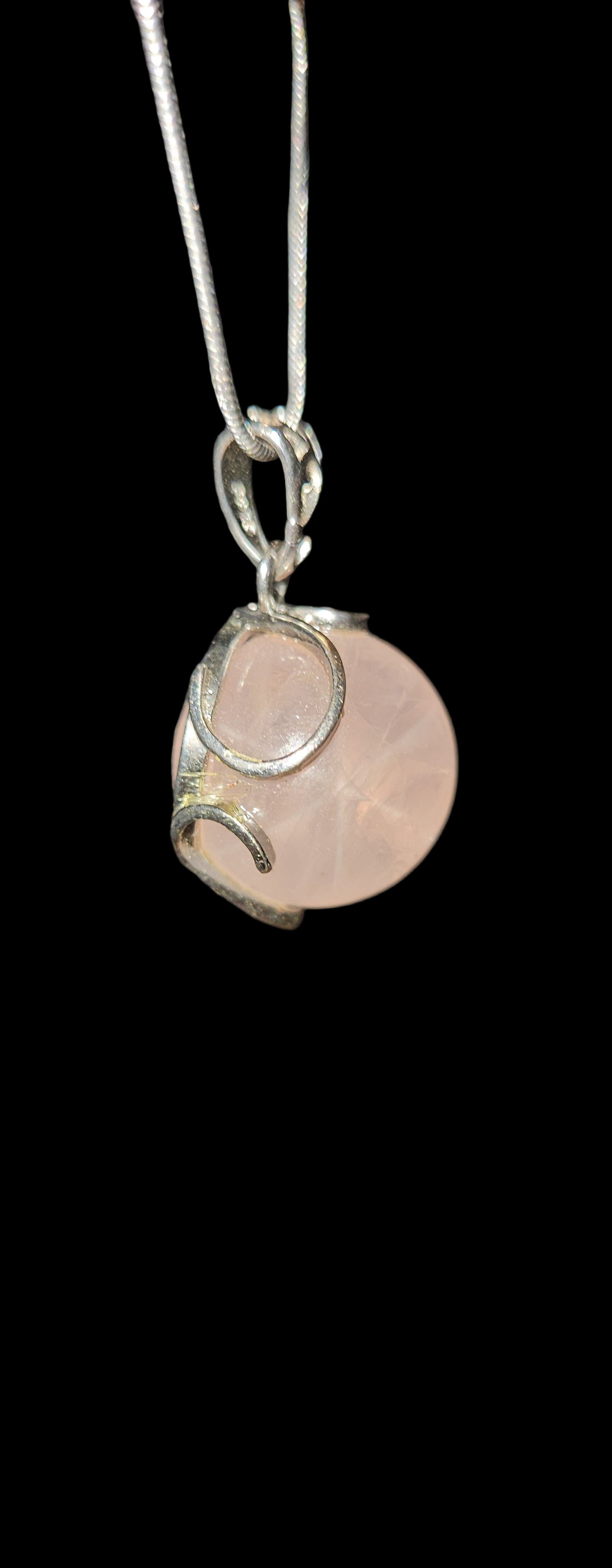 Starflash Rose Quartz Sphere Necklace (S925)